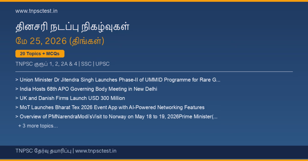 TNPSC நடப்பு நிகழ்வுகள் May 25, 2026 banner