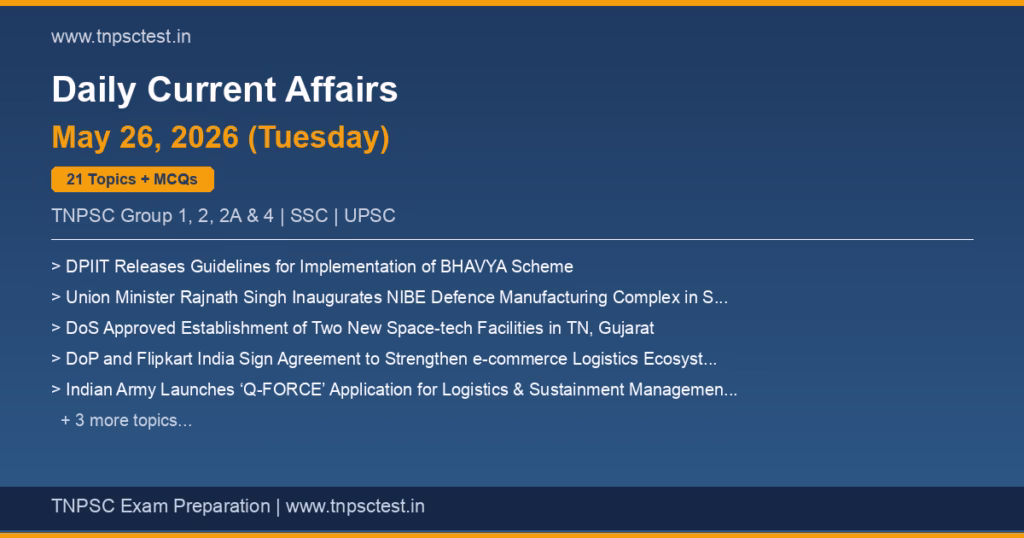 TNPSC Daily Current Affairs May 26, 2026 banner