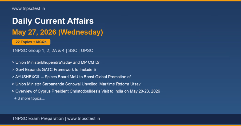 TNPSC Daily Current Affairs May 27, 2026 banner