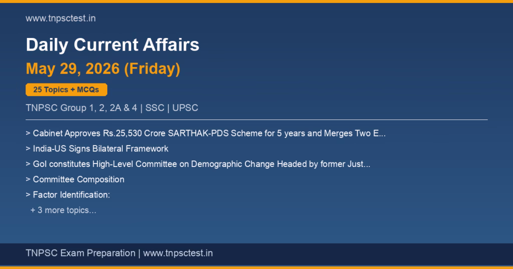 TNPSC Daily Current Affairs May 29, 2026 banner