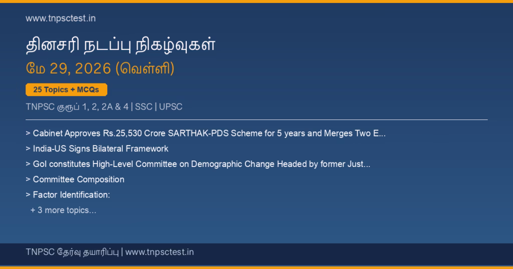 TNPSC நடப்பு நிகழ்வுகள் May 29, 2026 banner
