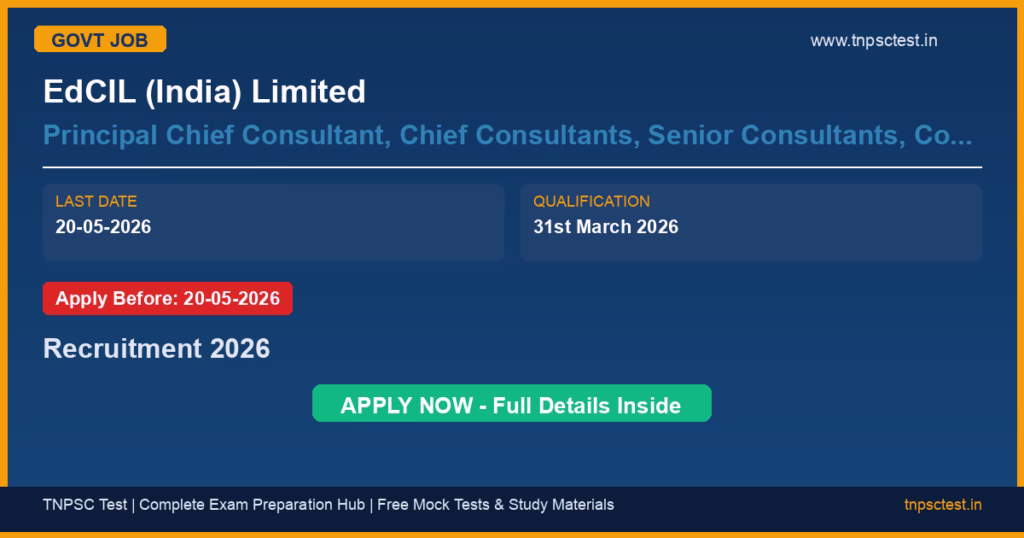 EdCIL (India) Limited Principal Chief Consultant, Chief Consultants, Senior Consultants, Consultants, Project Associates Recruitment 2026