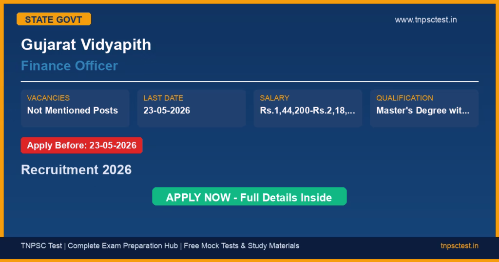 Gujarat Vidyapith Finance Officer Recruitment 2026