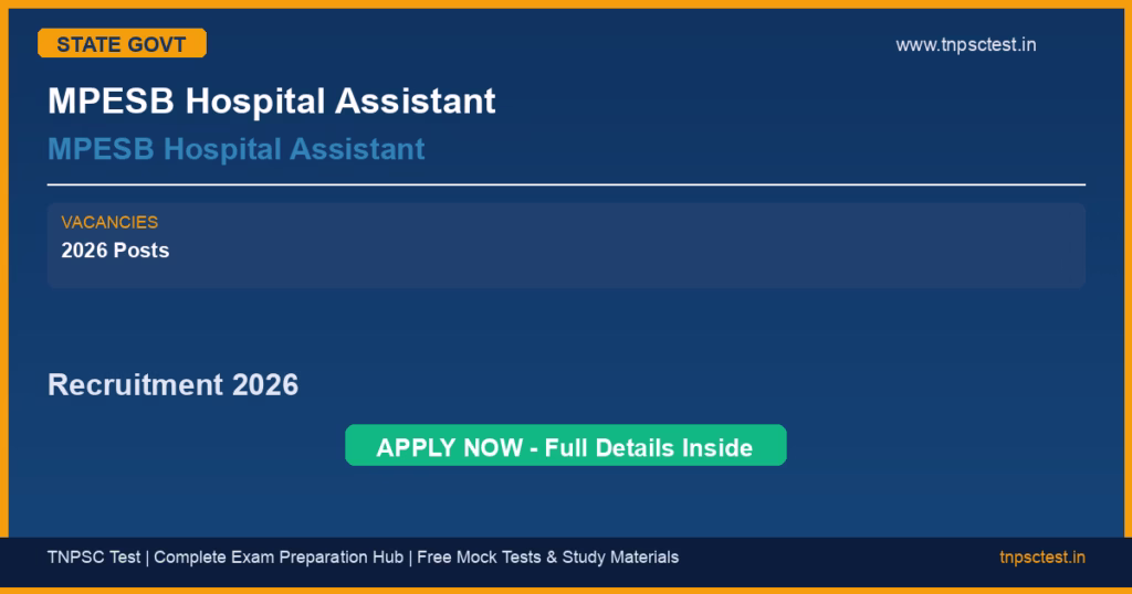 MPESB Hospital Assistant MPESB Hospital Assistant Recruitment 2026