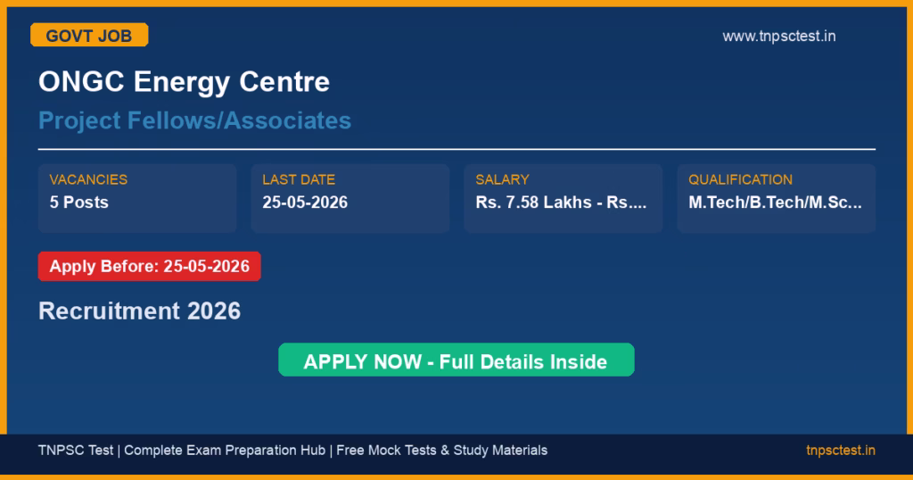 ONGC Energy Centre Project Fellows/Associates Recruitment 2026