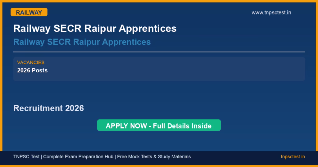 Railway SECR Raipur Apprentices Railway SECR Raipur Apprentices Recruitment 2026