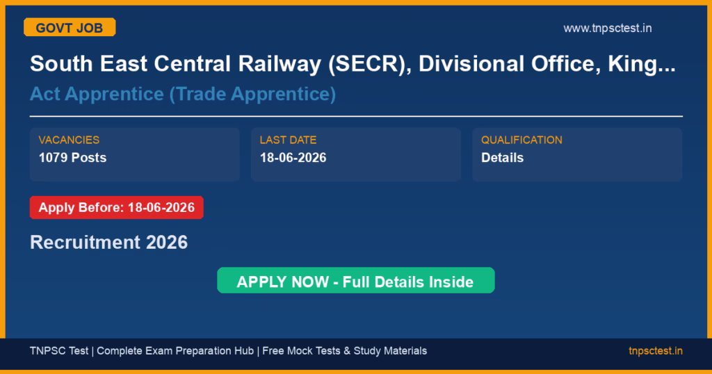 South East Central Railway (SECR), Divisional Office, Kingsway, Nagpur-440001 Act Apprentice (Trade Apprentice) Recruitment 2026