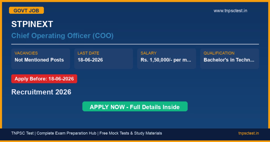 STPINEXT Chief Operating Officer (COO) Recruitment 2026