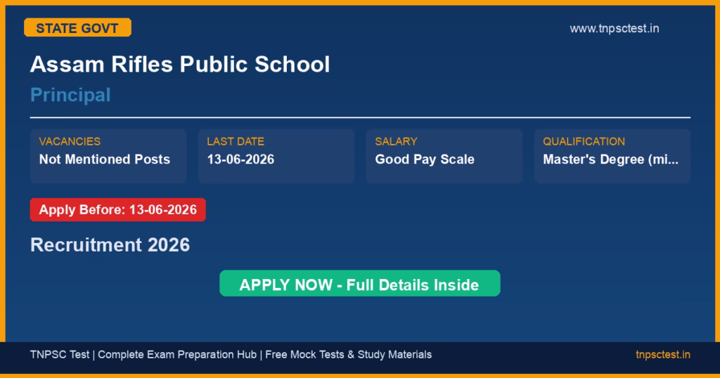 Assam Rifles Public School Principal Recruitment 2026