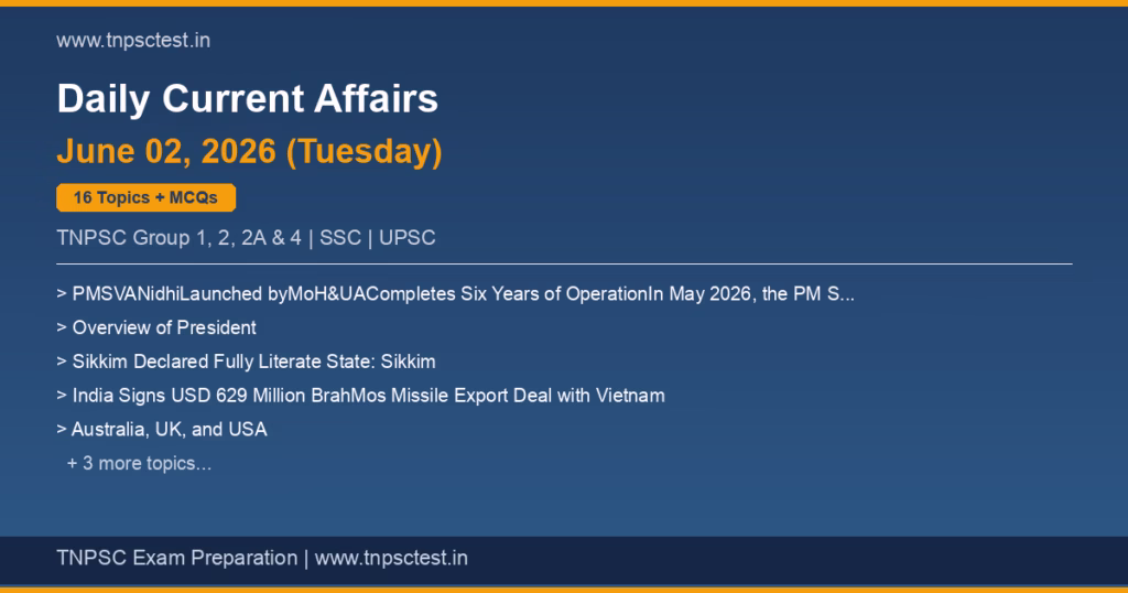 TNPSC Daily Current Affairs June 02, 2026 banner