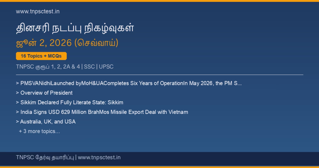 TNPSC நடப்பு நிகழ்வுகள் June 02, 2026 banner