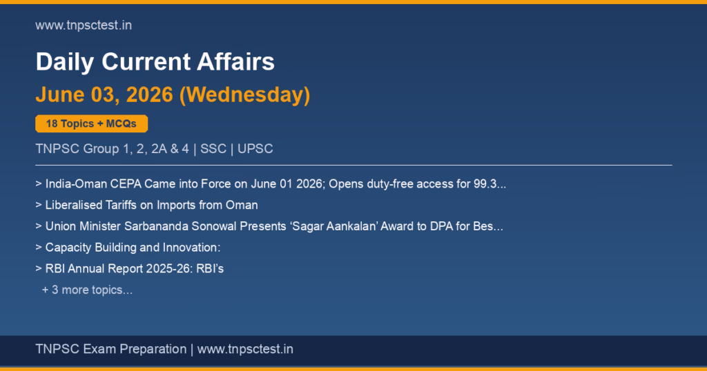 TNPSC Daily Current Affairs June 03, 2026 banner