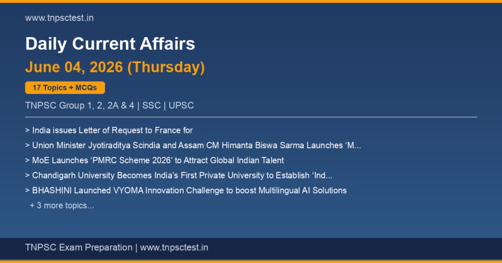 TNPSC Daily Current Affairs June 04, 2026 banner