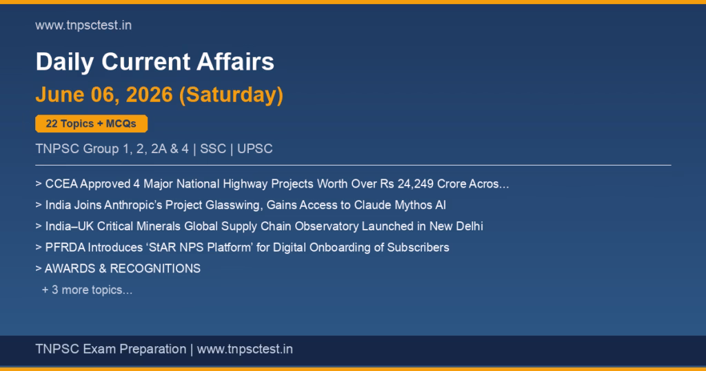 TNPSC Daily Current Affairs June 06, 2026 banner