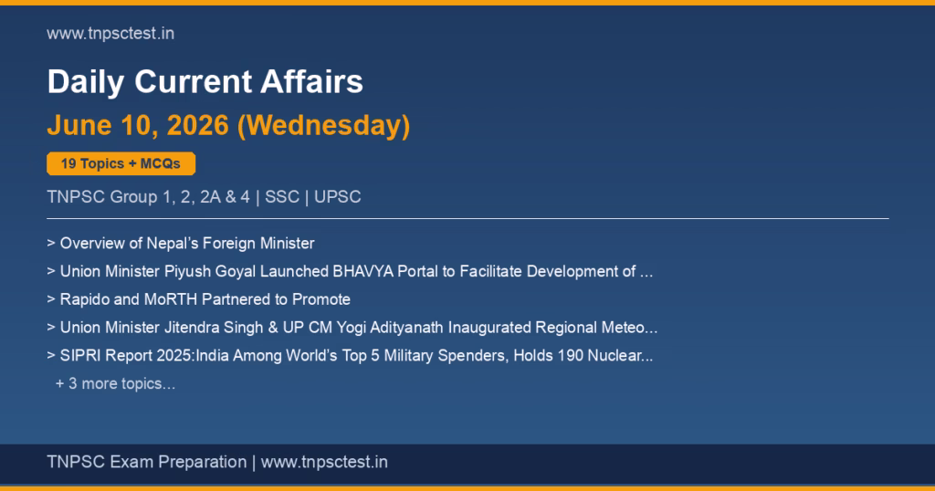 TNPSC Daily Current Affairs June 10, 2026 banner