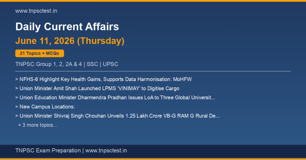 TNPSC Daily Current Affairs June 11, 2026 banner