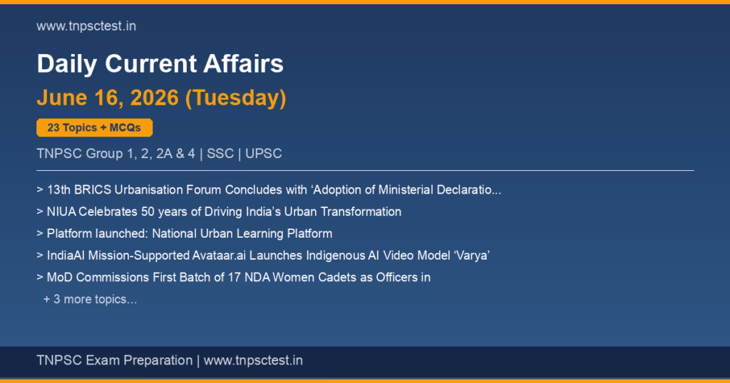 TNPSC Daily Current Affairs June 16, 2026 banner