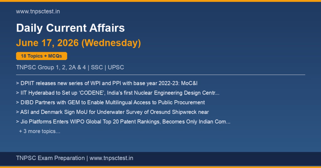 TNPSC Daily Current Affairs June 17, 2026 banner