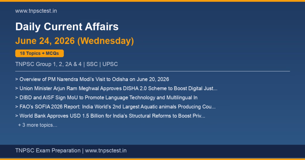 TNPSC Daily Current Affairs June 24, 2026 banner