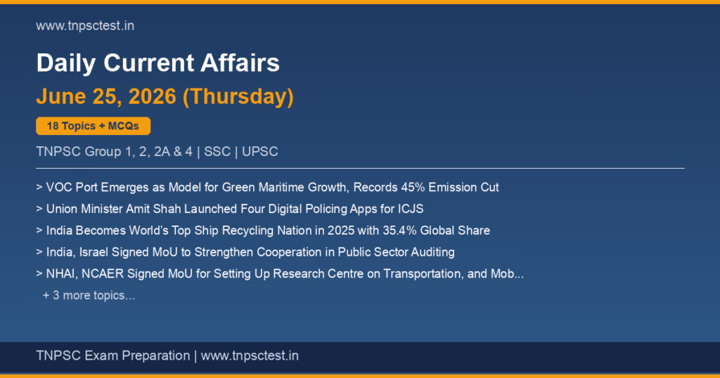 TNPSC Daily Current Affairs June 25, 2026 banner