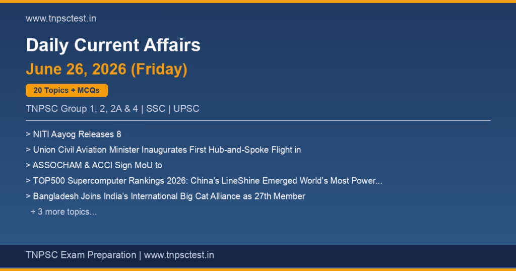TNPSC Daily Current Affairs June 26, 2026 banner