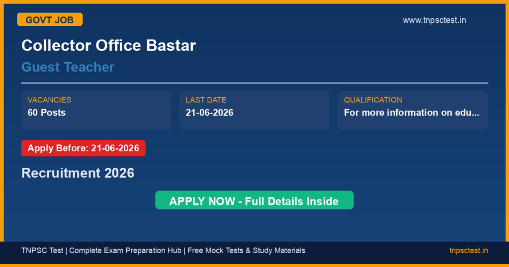 Collector Office Bastar Guest Teacher Recruitment 2026