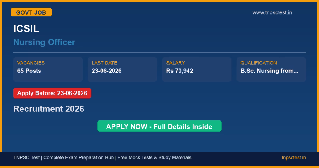 ICSIL Nursing Officer Recruitment 2026