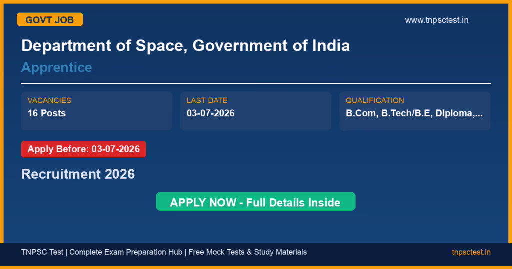 Department of Space, Government of India Apprentice Recruitment 2026