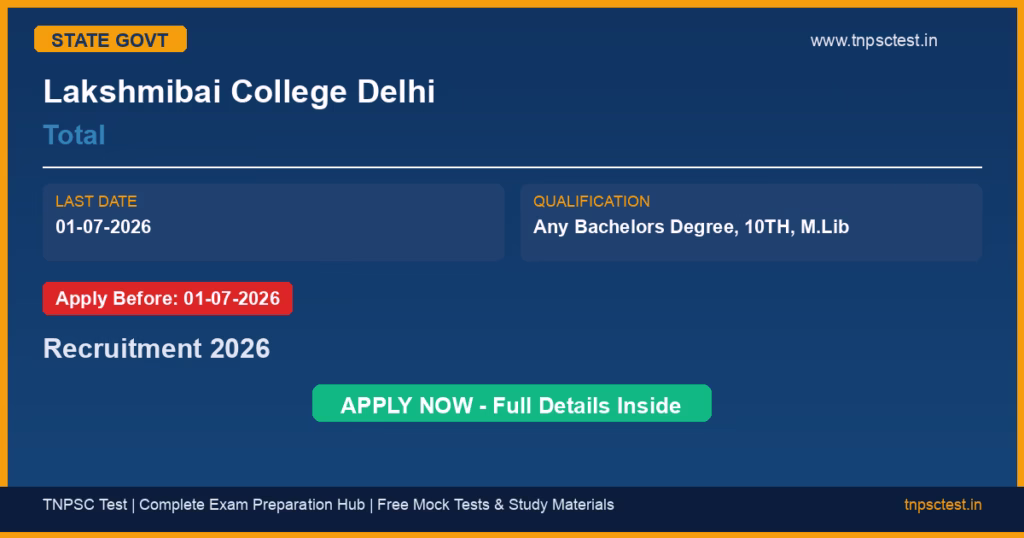 Lakshmibai College Delhi Total Recruitment 2026