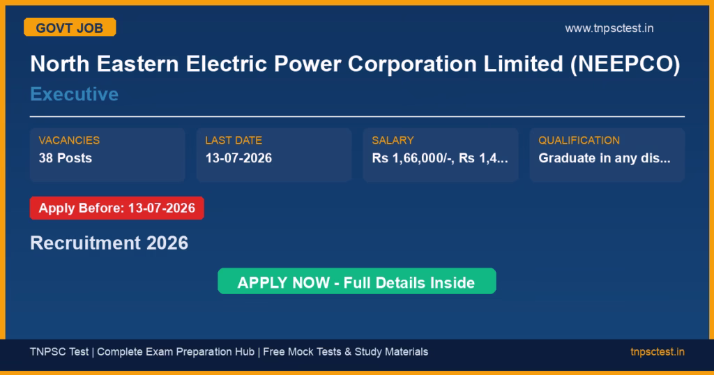 North Eastern Electric Power Corporation Limited (NEEPCO) Executive Recruitment 2026