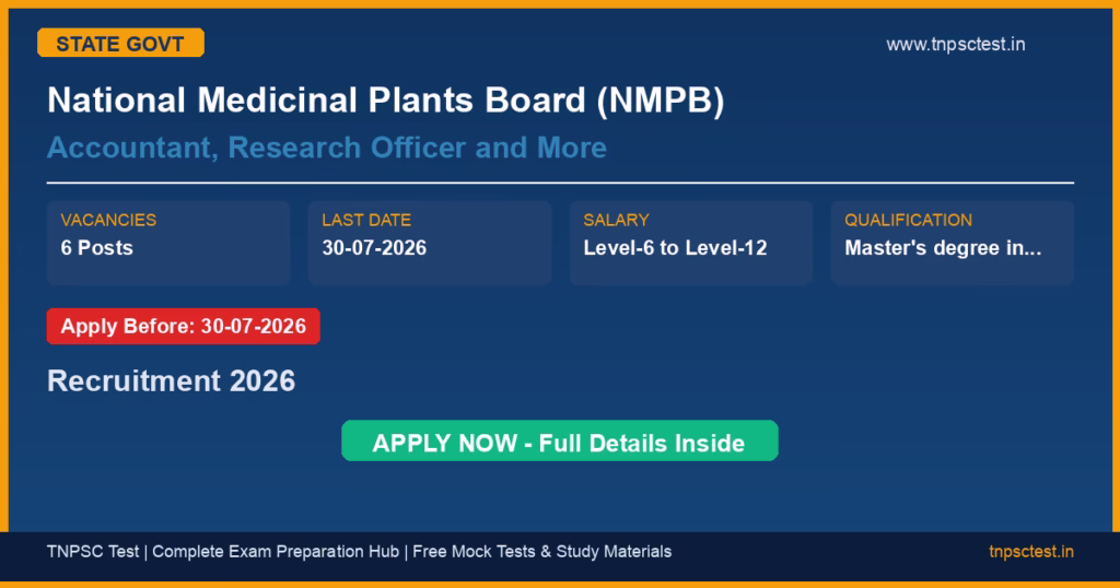 National Medicinal Plants Board (NMPB) Accountant, Research Officer and More Recruitment 2026