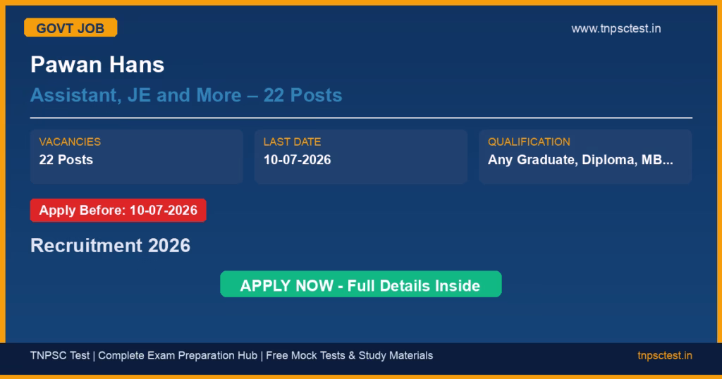 Pawan Hans Assistant, JE and More – 22 Posts Recruitment 2026
