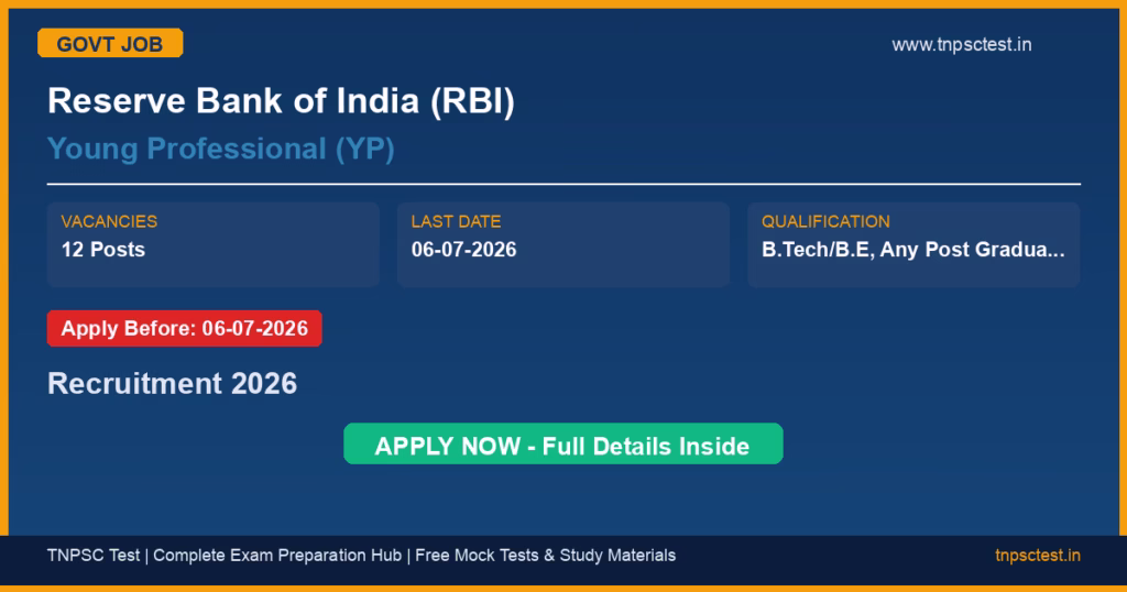 Reserve Bank of India (RBI) Young Professional (YP) Recruitment 2026