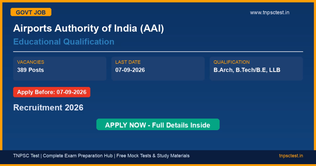 Airports Authority of India (AAI) Educational Qualification Recruitment 2026