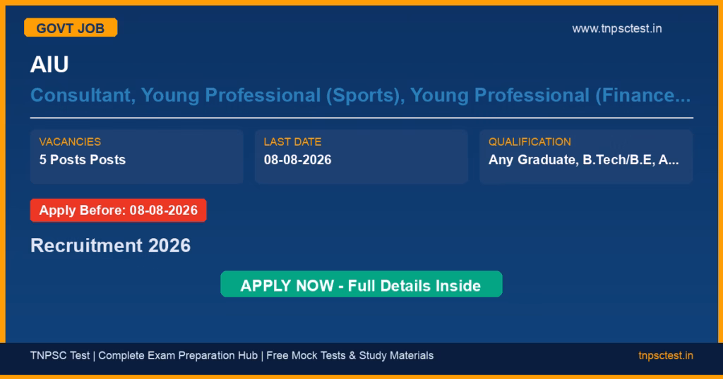 AIU Consultant, Young Professional (Sports), Young Professional (Finance), Young Professional (IT), Young Professional (AI) Recruitment 2026