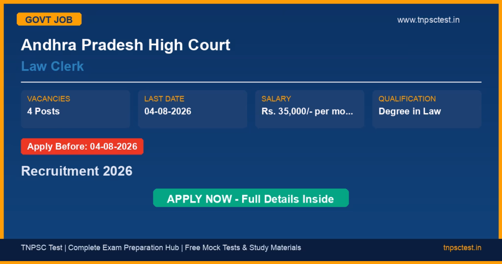 Andhra Pradesh High Court Law Clerk Recruitment 2026