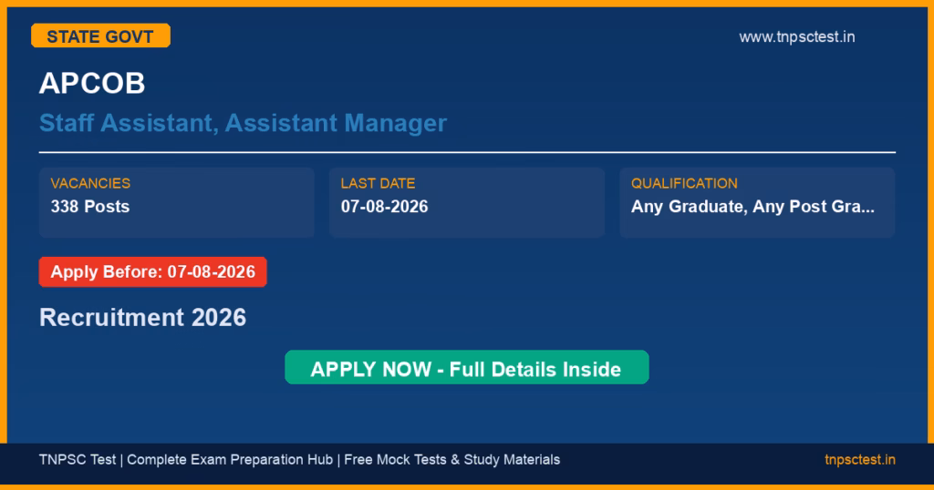 APCOB Staff Assistant, Assistant Manager Recruitment 2026