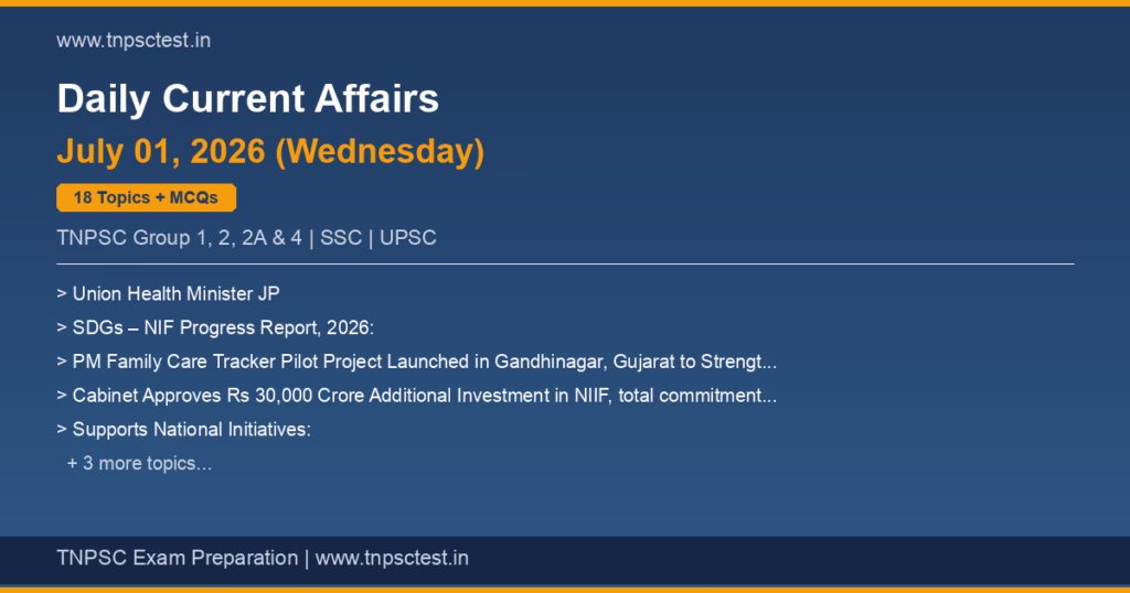 TNPSC Daily Current Affairs July 01, 2026 banner