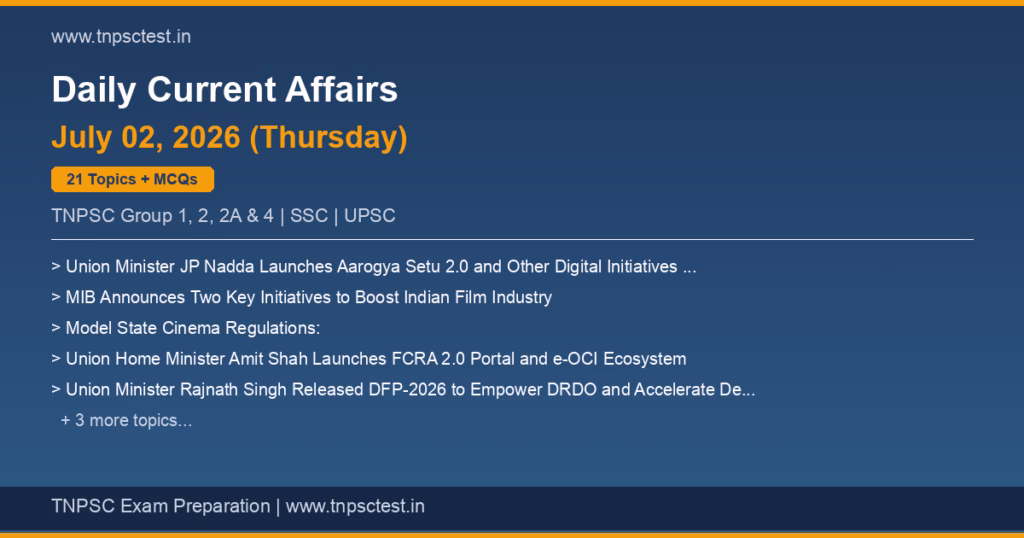 TNPSC Daily Current Affairs July 02, 2026 banner