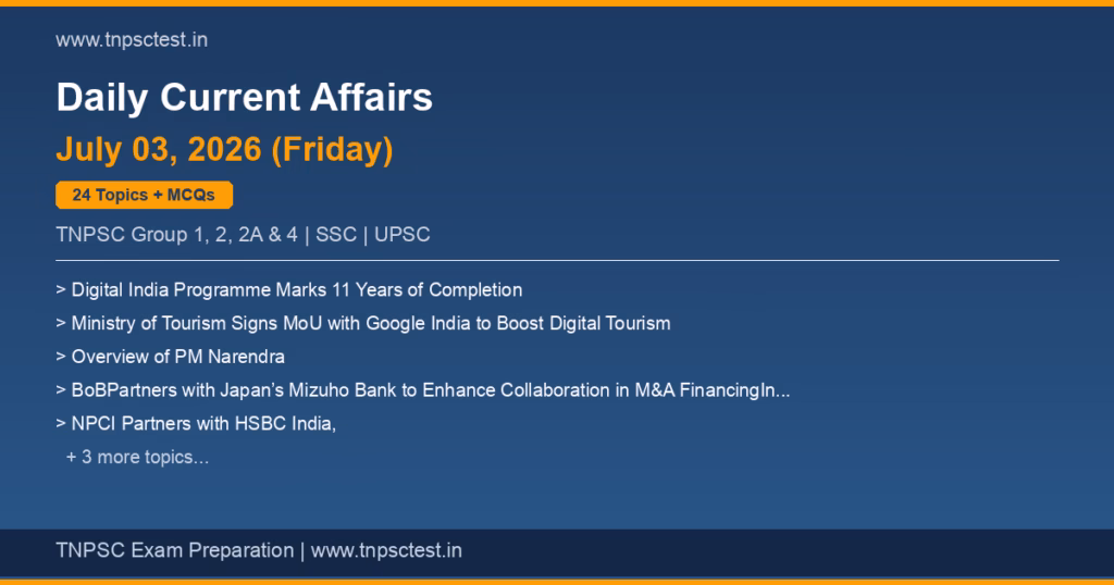 TNPSC Daily Current Affairs July 03, 2026 banner
