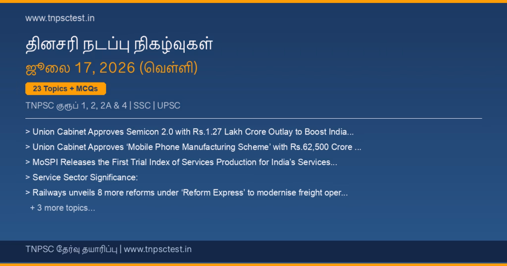 TNPSC நடப்பு நிகழ்வுகள் July 17, 2026 banner