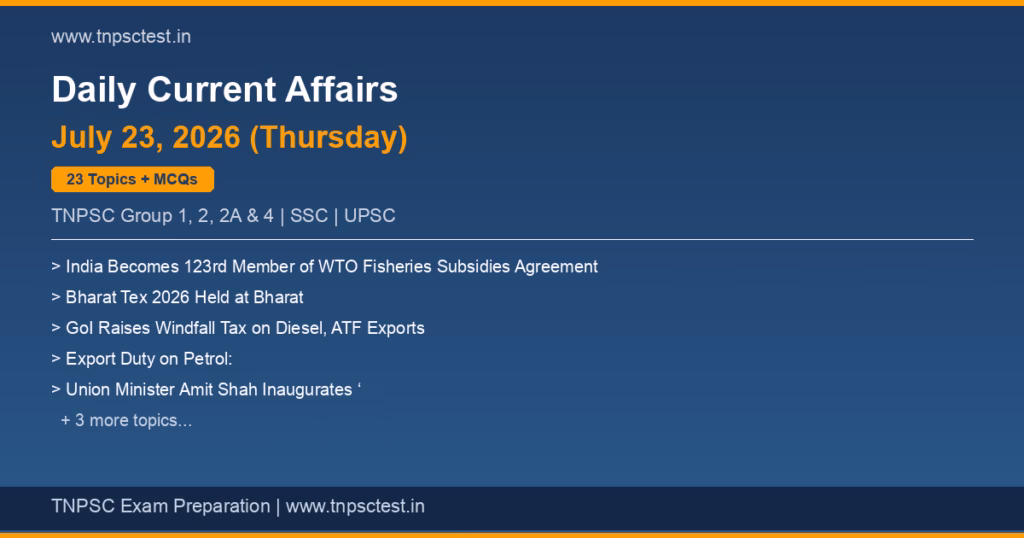 TNPSC Daily Current Affairs July 23, 2026 banner