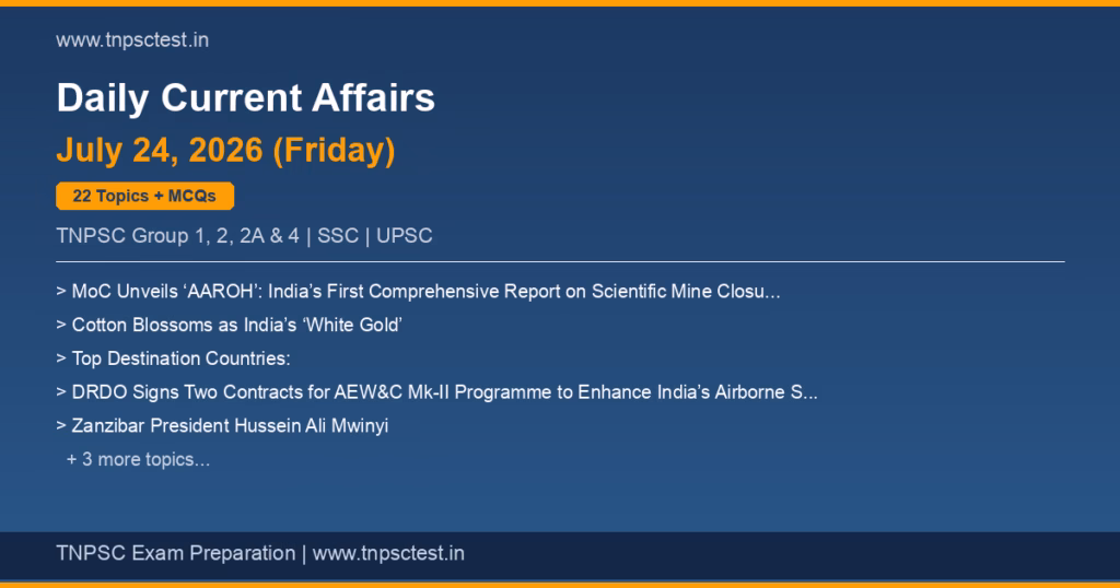 TNPSC Daily Current Affairs July 24, 2026 banner