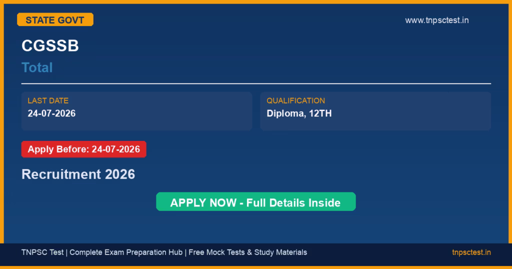 CGSSB Total Recruitment 2026