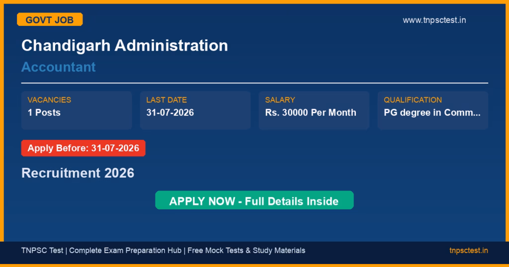 Chandigarh Administration Accountant Recruitment 2026