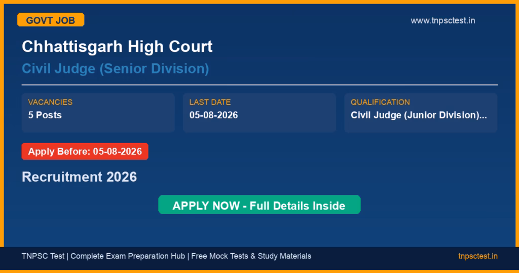 Chhattisgarh High Court Civil Judge (Senior Division) Recruitment 2026