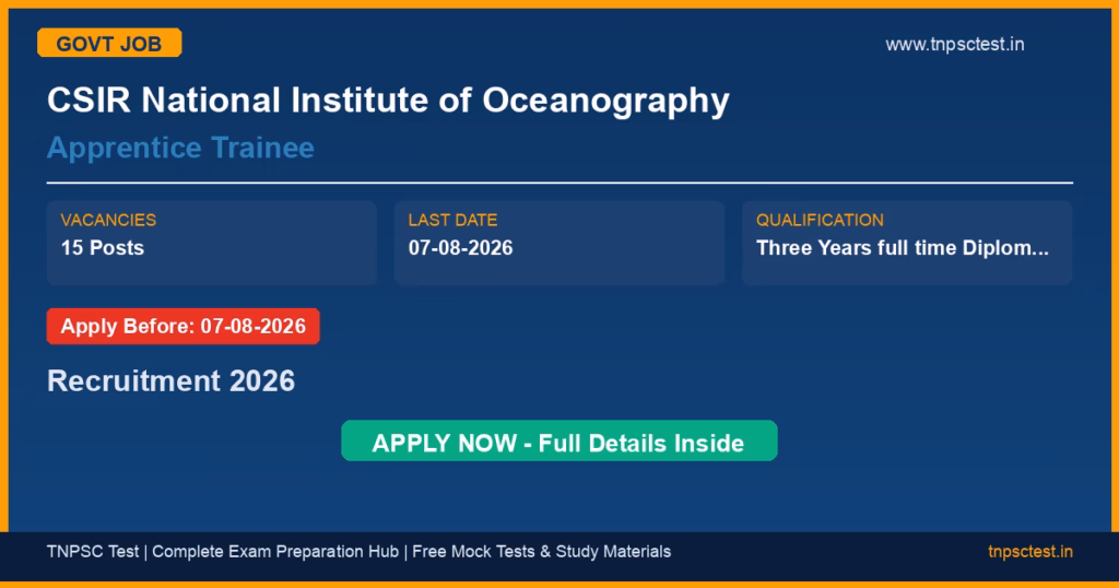 CSIR National Institute of Oceanography Apprentice Trainee Recruitment 2026
