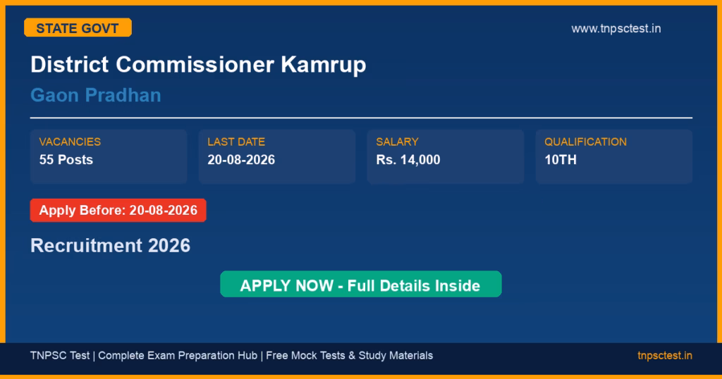 District Commissioner Kamrup Gaon Pradhan Recruitment 2026