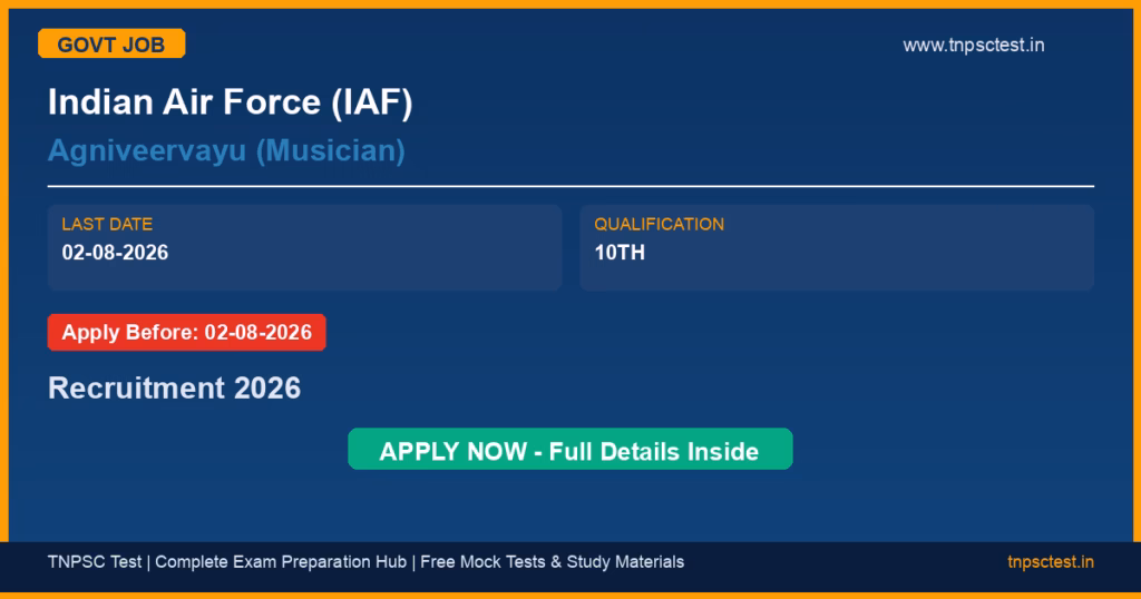 Indian Air Force (IAF) Agniveervayu (Musician) Recruitment 2026