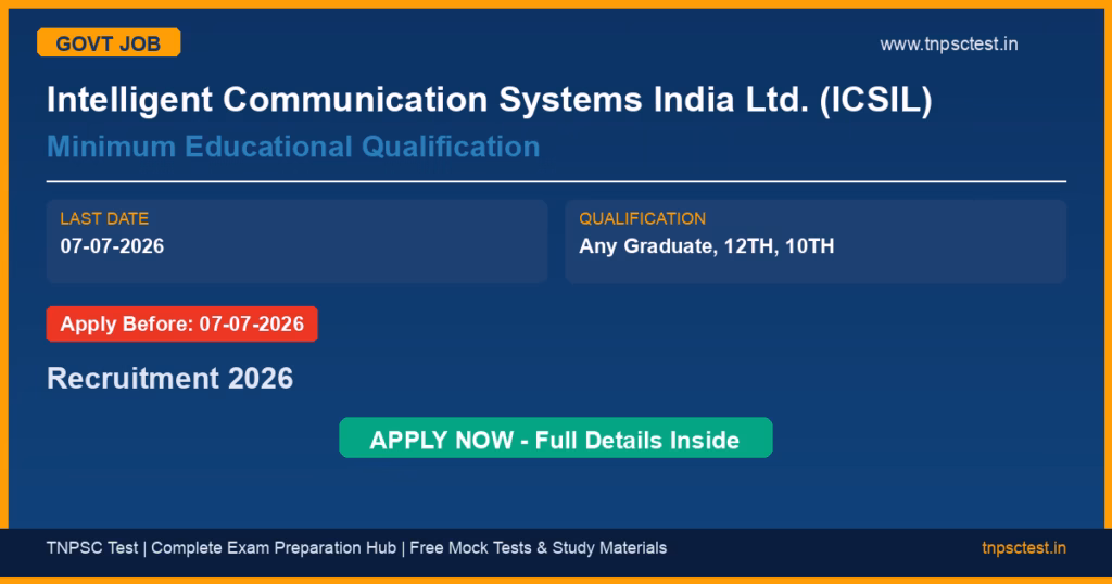 Intelligent Communication Systems India Ltd. (ICSIL) Minimum Educational Qualification Recruitment 2026